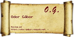 Odor Gábor névjegykártya